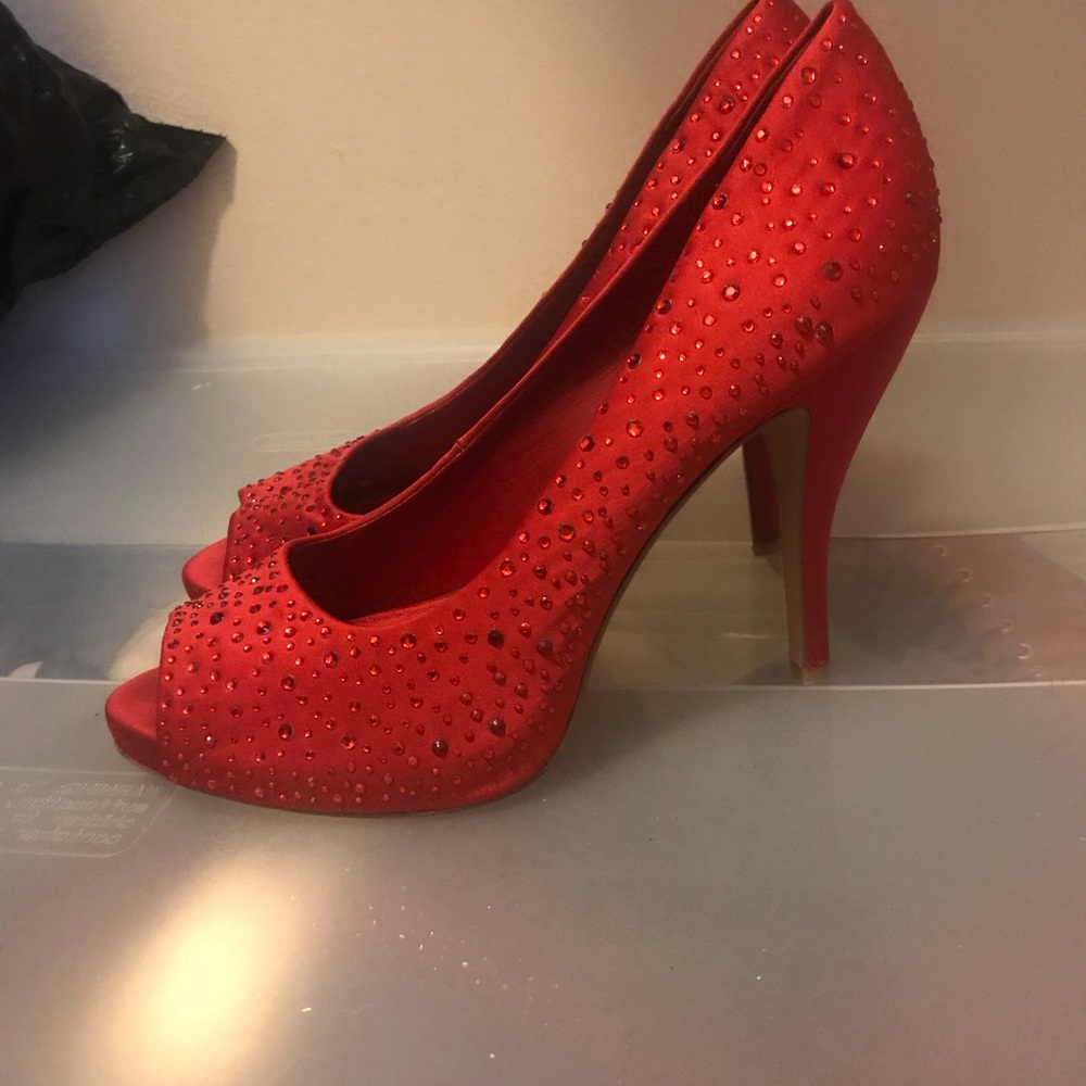 Gianni Bini Ruby  “Ferrari Red” pumps